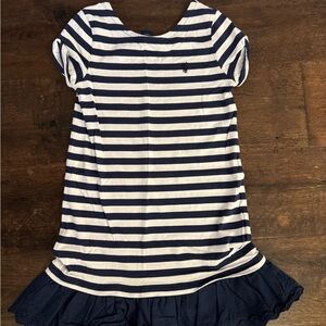 Polo by Ralph Lauren Navy and White Striped Kids Dress